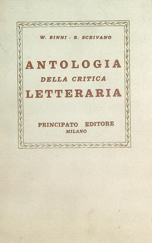 Antologia della critica letteraria I