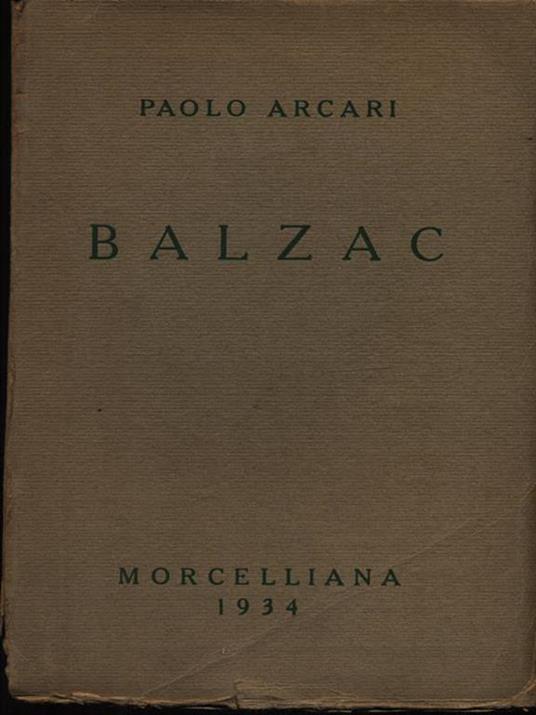 Balzac - Paolo Arcari - copertina