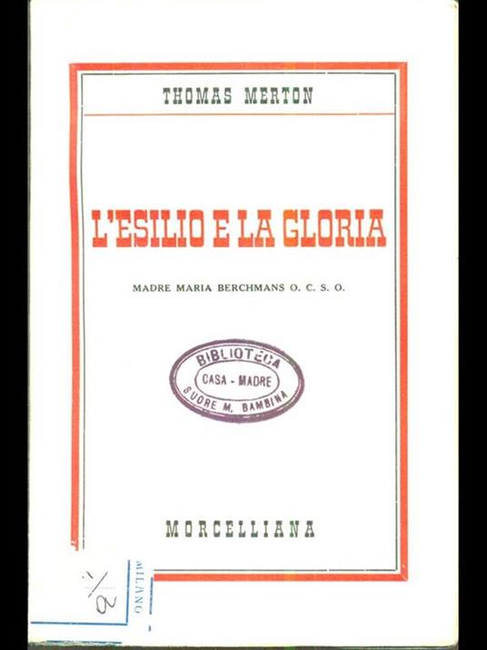 L' esilio e la gloria - Thomas Merton - copertina