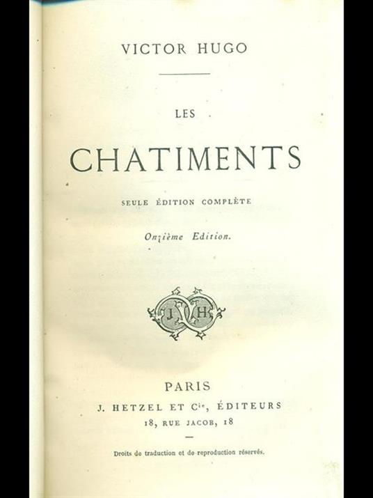 Les chatiments - Victor Hugo - copertina