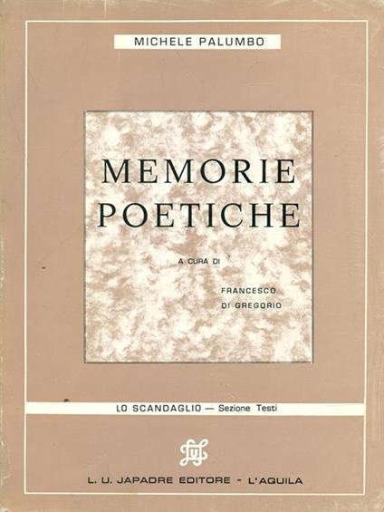 Memorie poetiche - Michele Palumbo - copertina