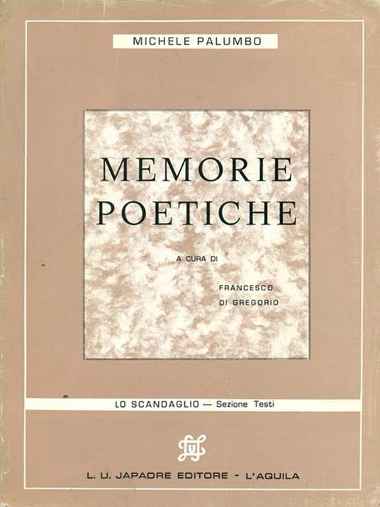 Memorie poetiche - Michele Palumbo - copertina
