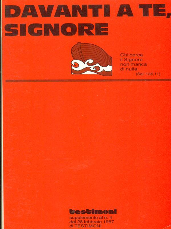 Davanti a te Signore