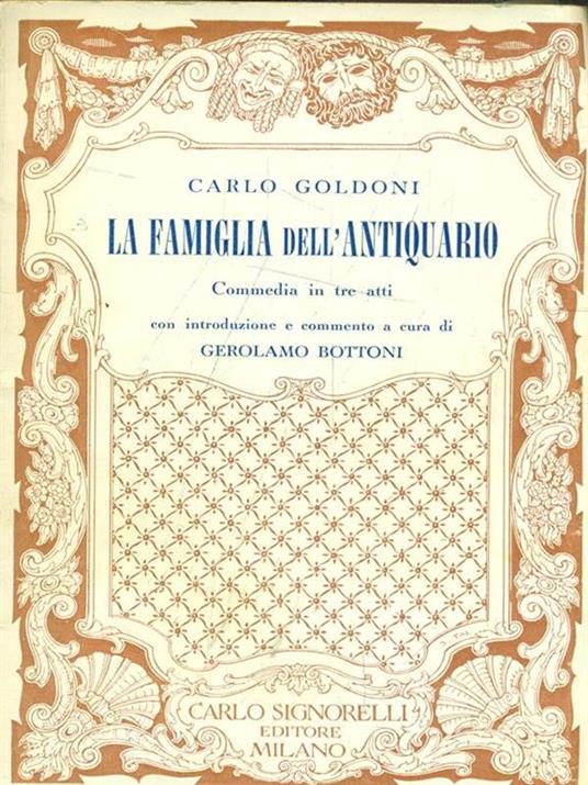La famiglia dell'antiquario - Carlo Goldoni - copertina