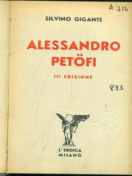 Alessandro Petofi - Silvino Gigante - copertina