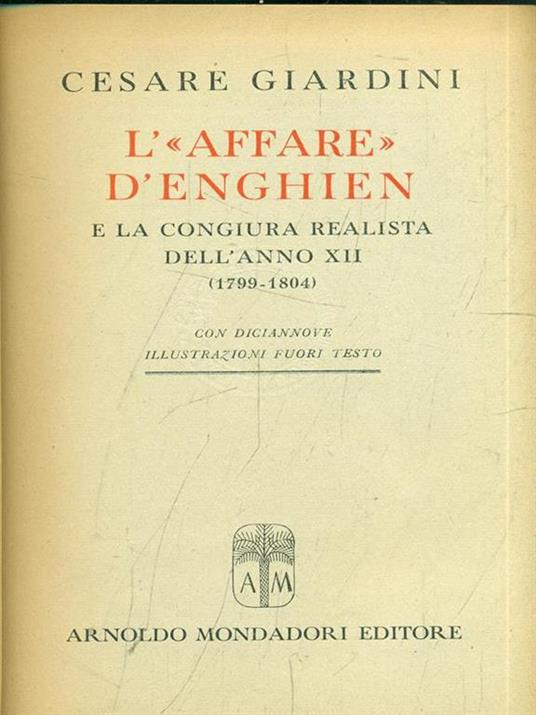 L' affare D'Enghien - Cesare Giardini - copertina