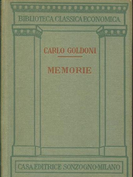 Memorie - Carlo Goldoni - copertina