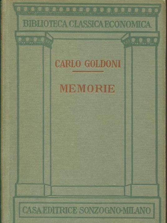 Memorie - Carlo Goldoni - copertina