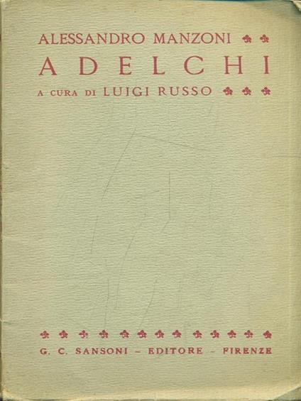 Adelchi - Alessandro Manzoni - copertina