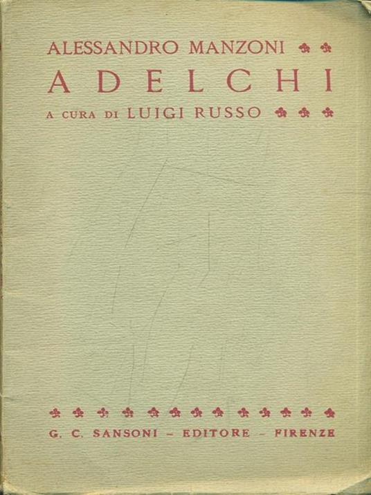 Adelchi - Alessandro Manzoni - copertina