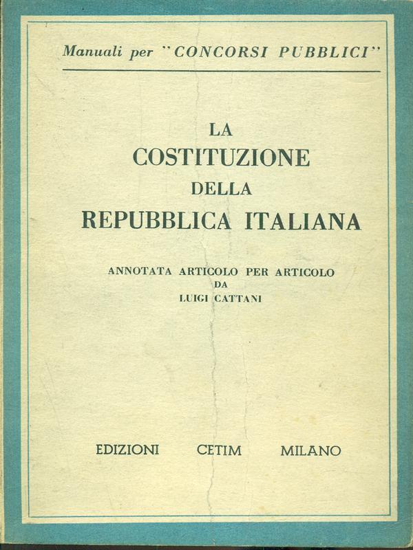 La Costituzione della Repubblica Italiana