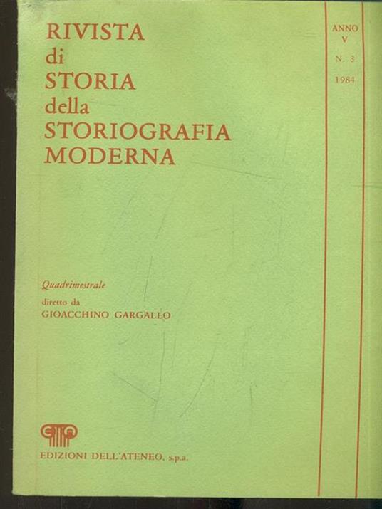 Rivista di storia della storiografia moderna n. 3/1984 - copertina