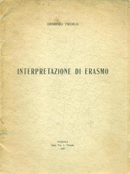 Interpretazione di Erasmo - copertina
