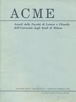 ACME. Vol. XLIII. Fasc I. Gennaio-Aprile 1990
