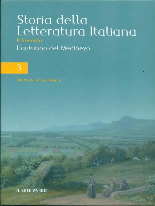 Storia della letteratura italiana 3 - L'autunno del Medioevo - copertina