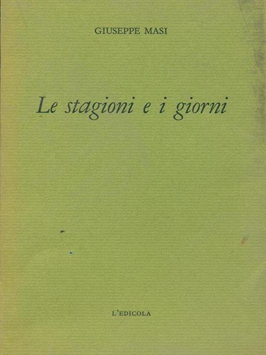 Le stagioni e i giorni - Giuseppe Masi - copertina