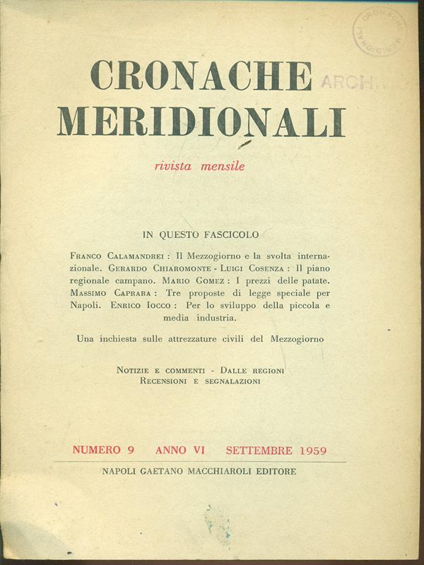 Cronache meridionalin.9/1959