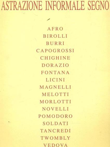 Astrazione informale segno - copertina