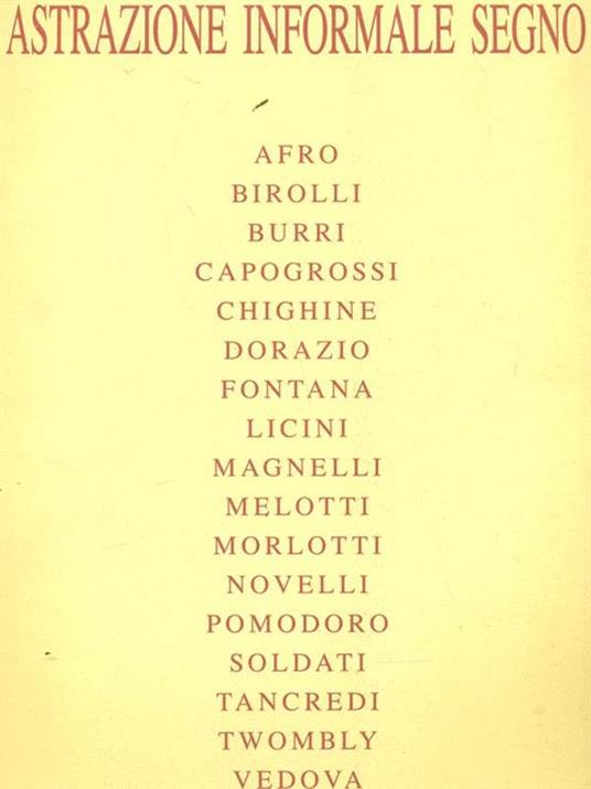 Astrazione informale segno - copertina