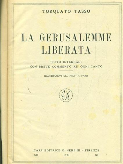La Gerusalemme Liberata - Torquato Tasso - copertina