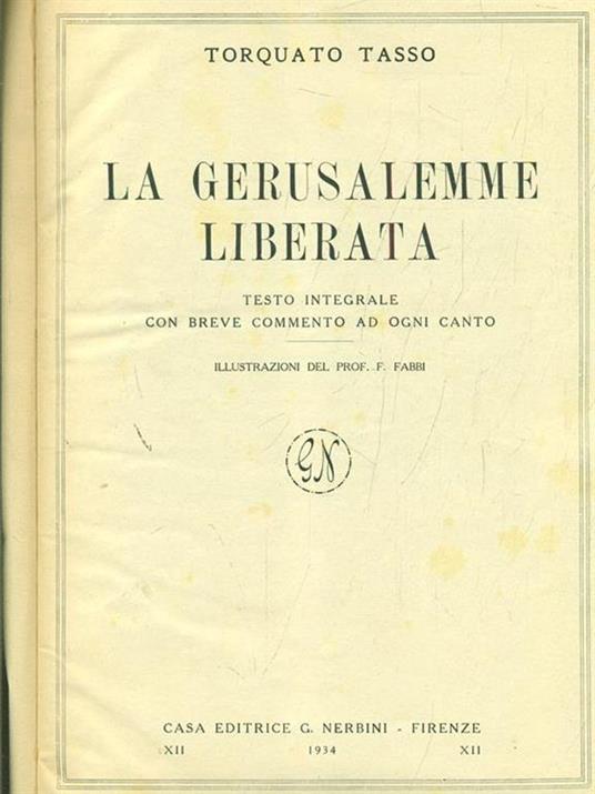 La Gerusalemme Liberata - Torquato Tasso - copertina