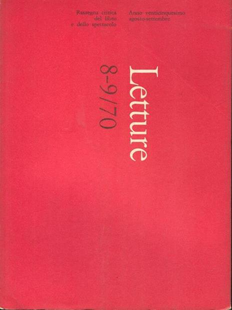 Letture 8-9/70 - copertina