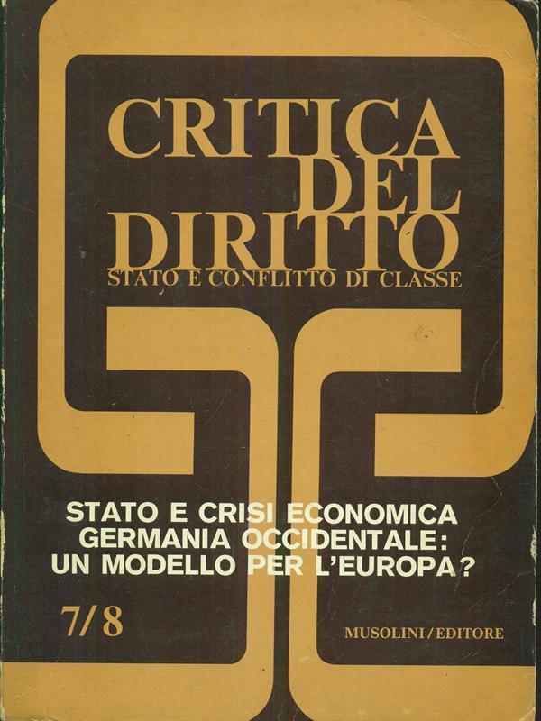 Critica del diritto 7/8. Gennaio. Agosto 1976