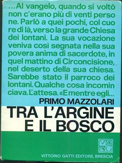 Tra l'argine e il bosco - Primo Mazzolari - copertina