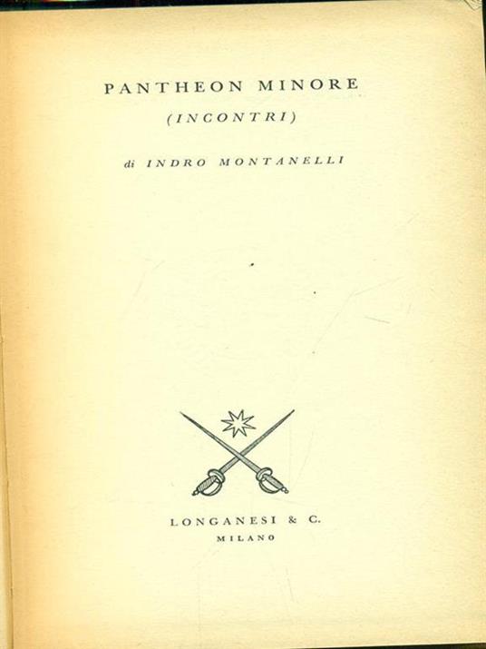 Pantheon minore - Indro Montanelli - copertina