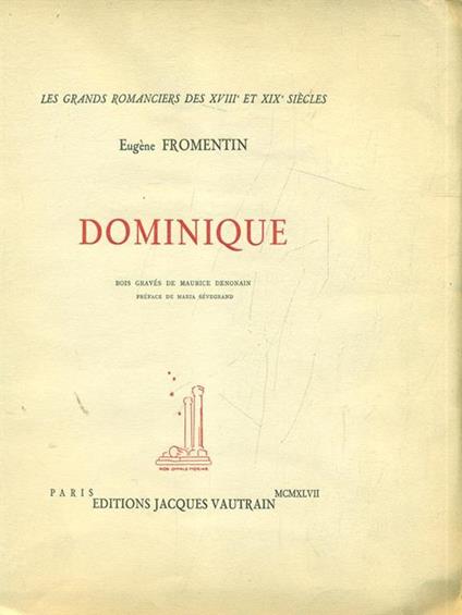 Dominique - Eugéne Fromentin - copertina