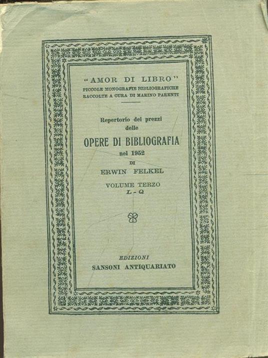 Opere di bibliografia nel 1952 vol.3 - copertina