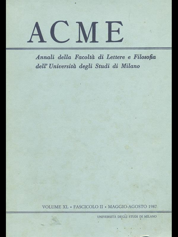 Acme. Vol. XL. Fascicolo II