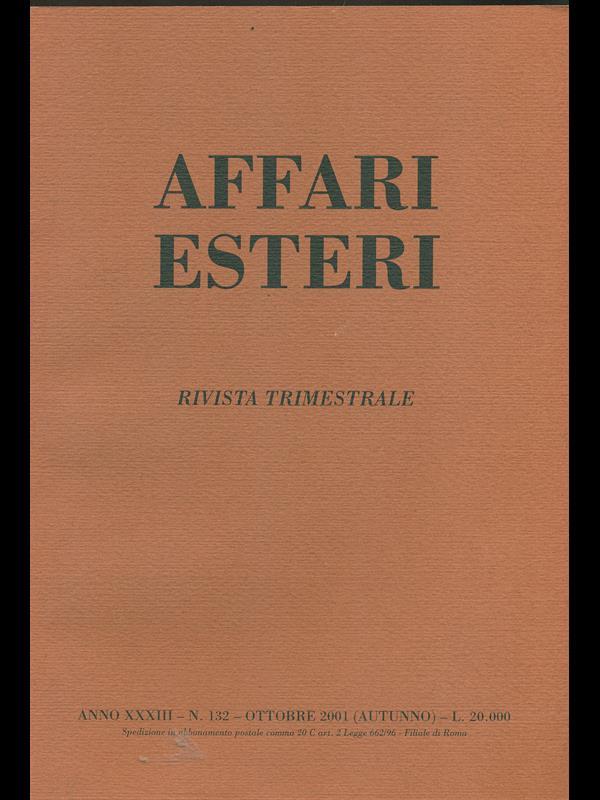 Affari esteri n. 132. Ottobre 2001