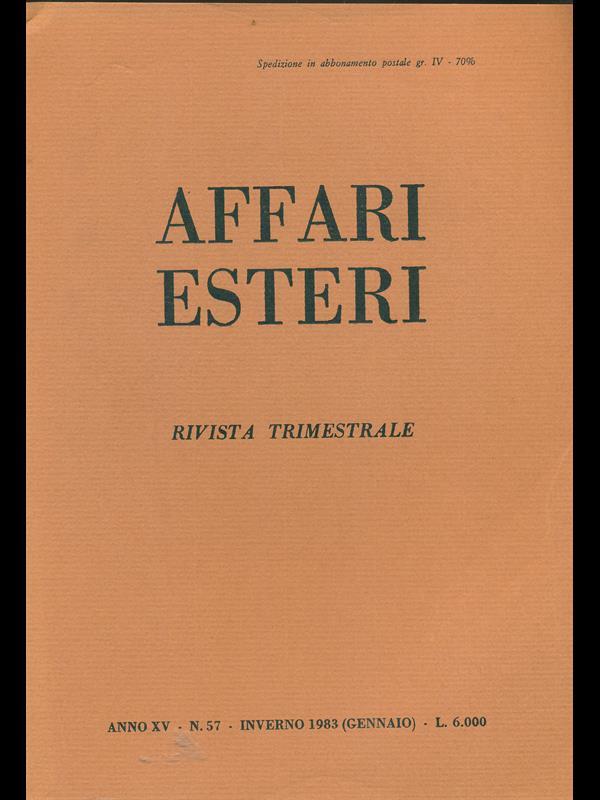 Affari esteri n. 57. Inverno 1983