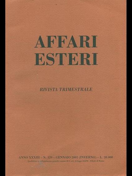 Affari esteri n. 129. Gennaio 2001 - copertina