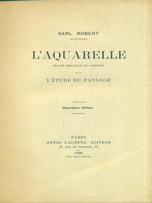 L' aquarelle - Karl Robert - copertina