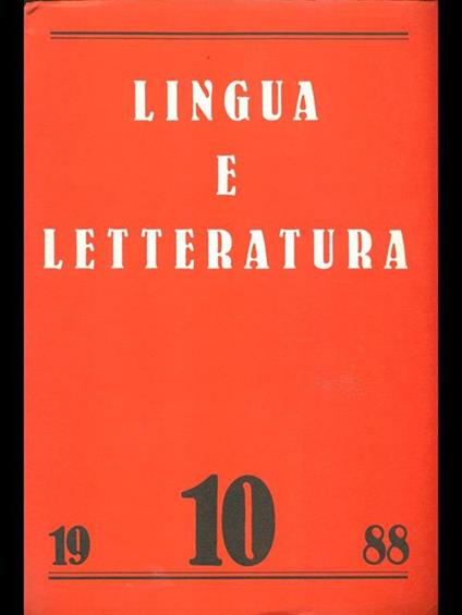 Lingua e letteratura 10. 1988 - copertina