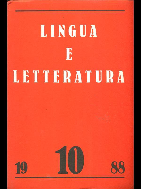 Lingua e letteratura 10. 1988