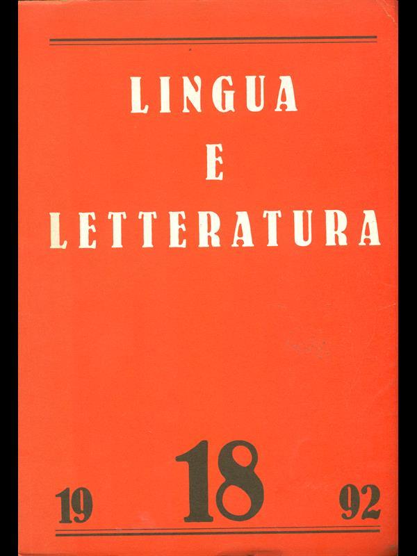 Lingua e letteratura 18. 1992