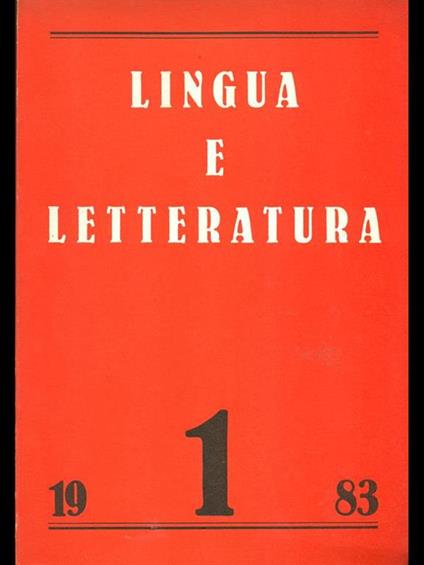 Lingua e letteratura 1. 1983 - copertina