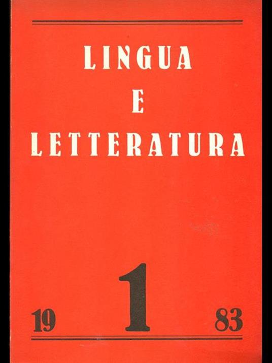 Lingua e letteratura 1. 1983 - copertina