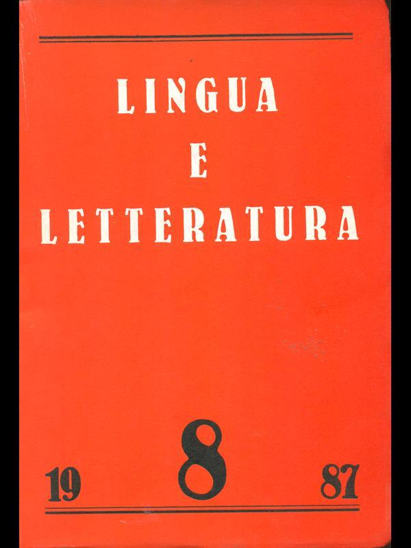 Lingua e letteratura 8. 1987