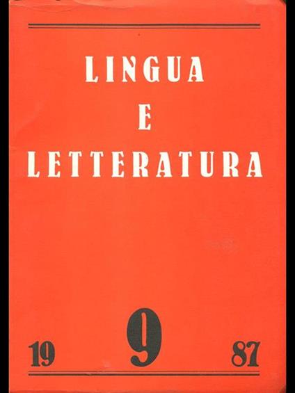 Lingua e letteratura 9. 1987 - copertina