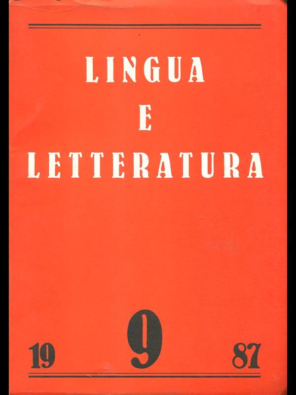 Lingua e letteratura 9. 1987