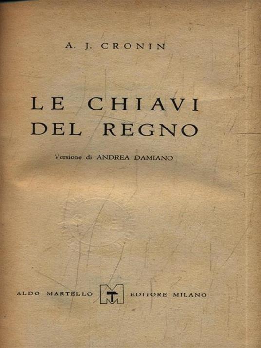 Le chiavi del regno - A. Joseph Cronin - copertina