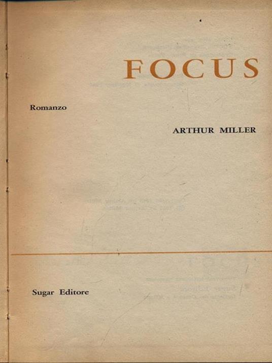 Focus - Arthur Miller - copertina