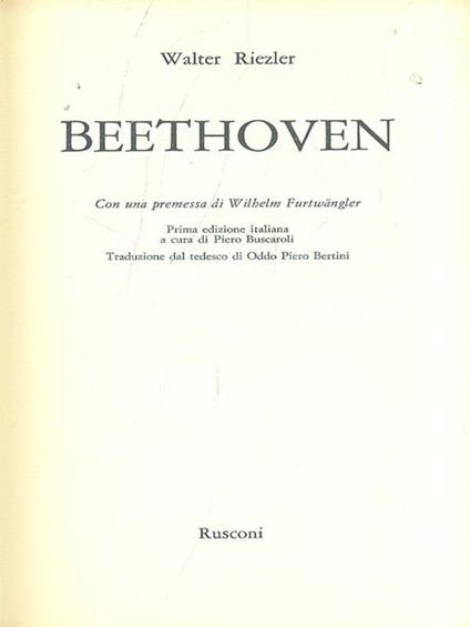 Beethoven - Walter Riezler - copertina