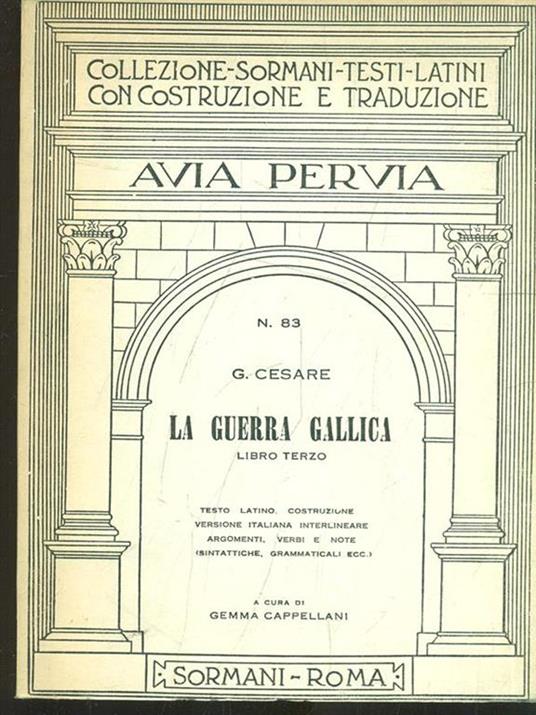 La guerra gallica libro terzo - copertina