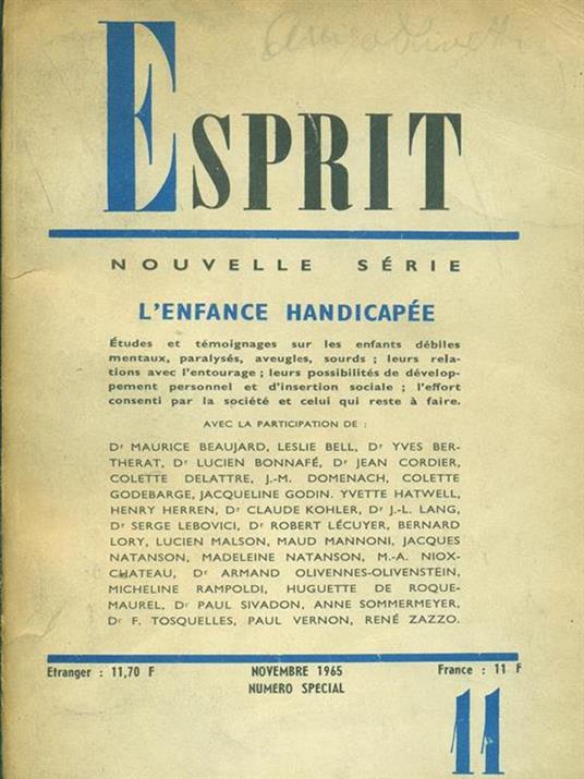 Esprit n.11/1965 24047 - copertina