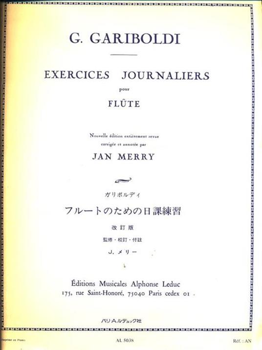 Exercices Journaliers pour flute - copertina
